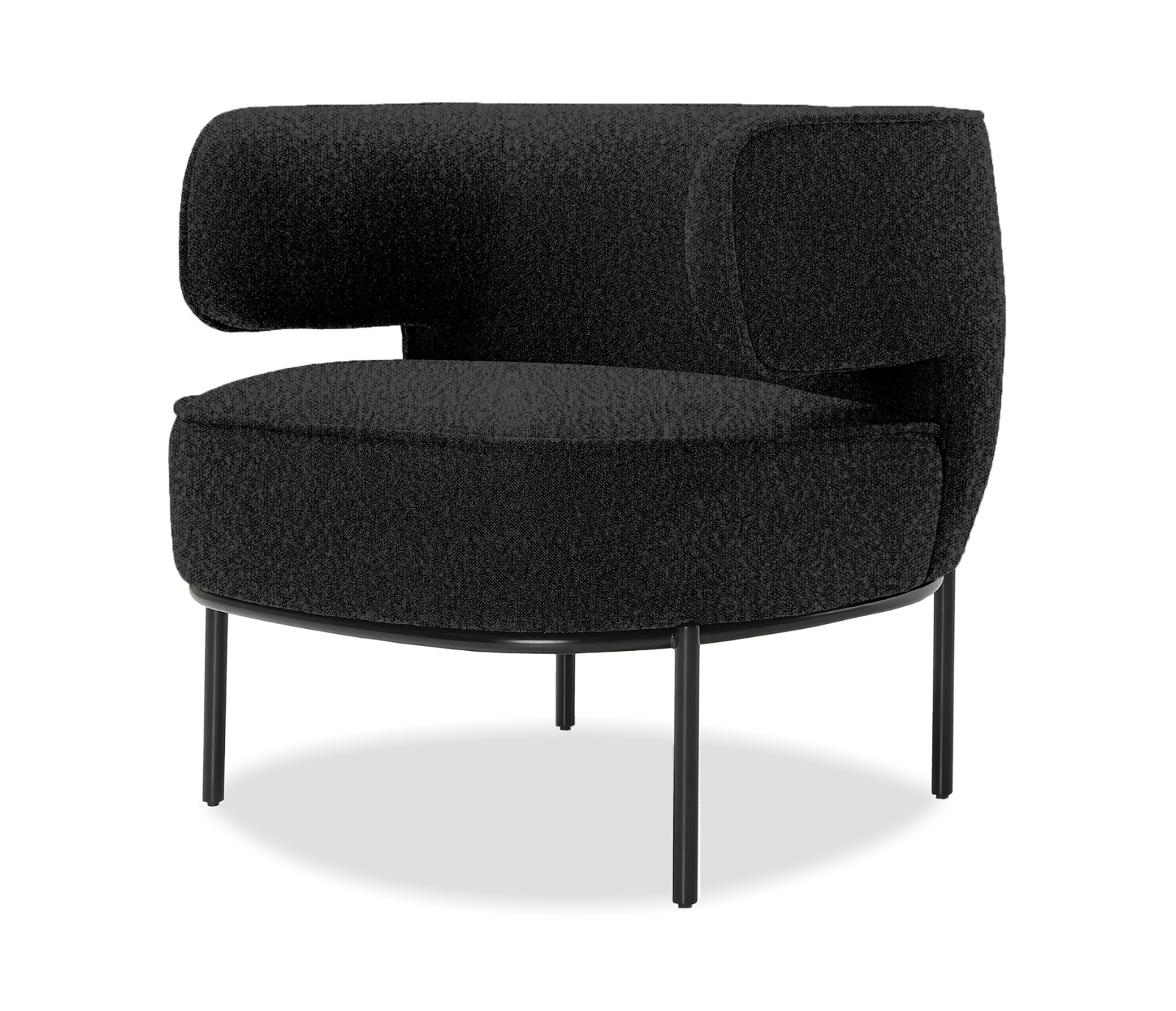 Finn Lounge Chair - Licorice Boucle Fabric