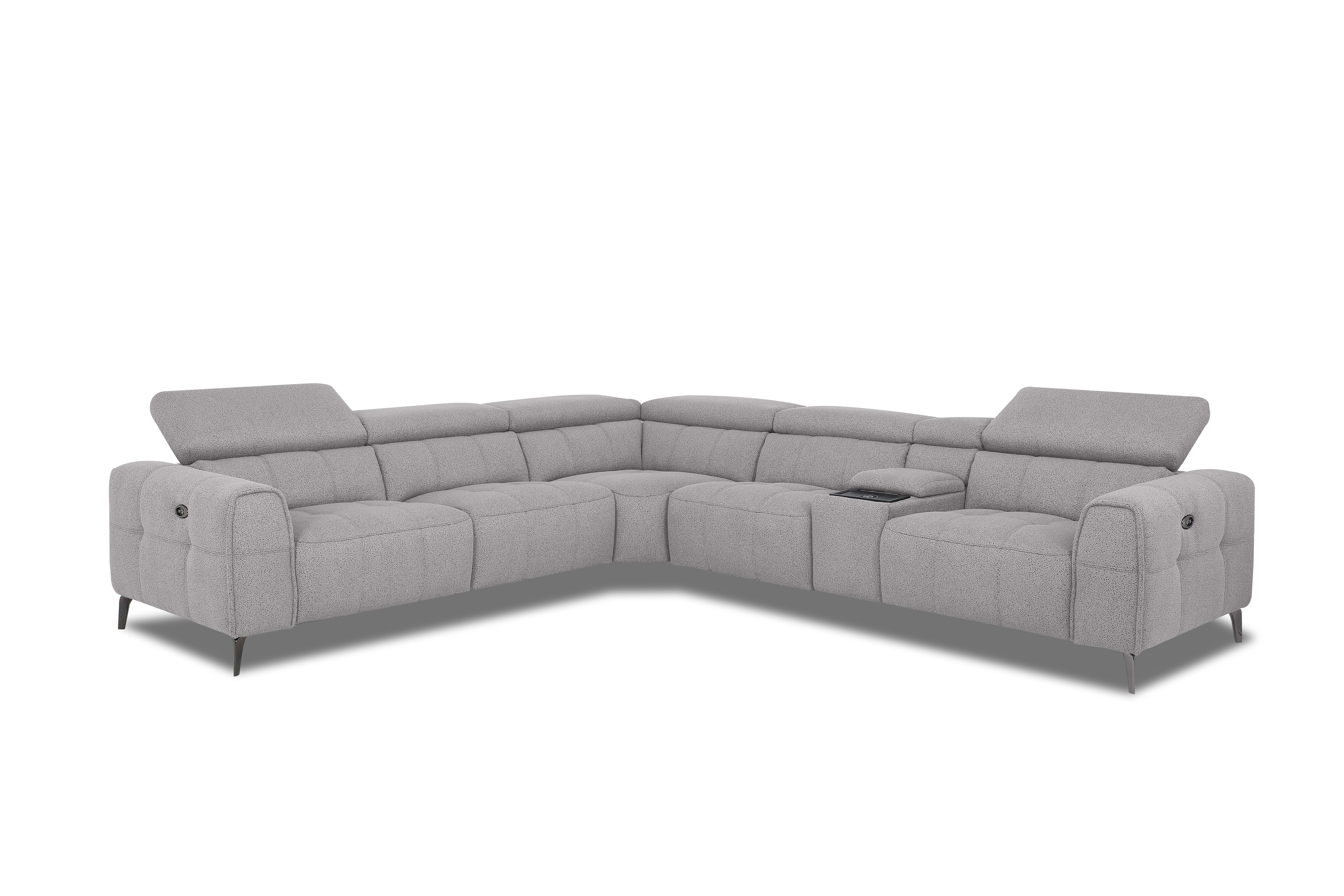 Friday 6 Piece Sectional - Power Reclining - Dove Fabric