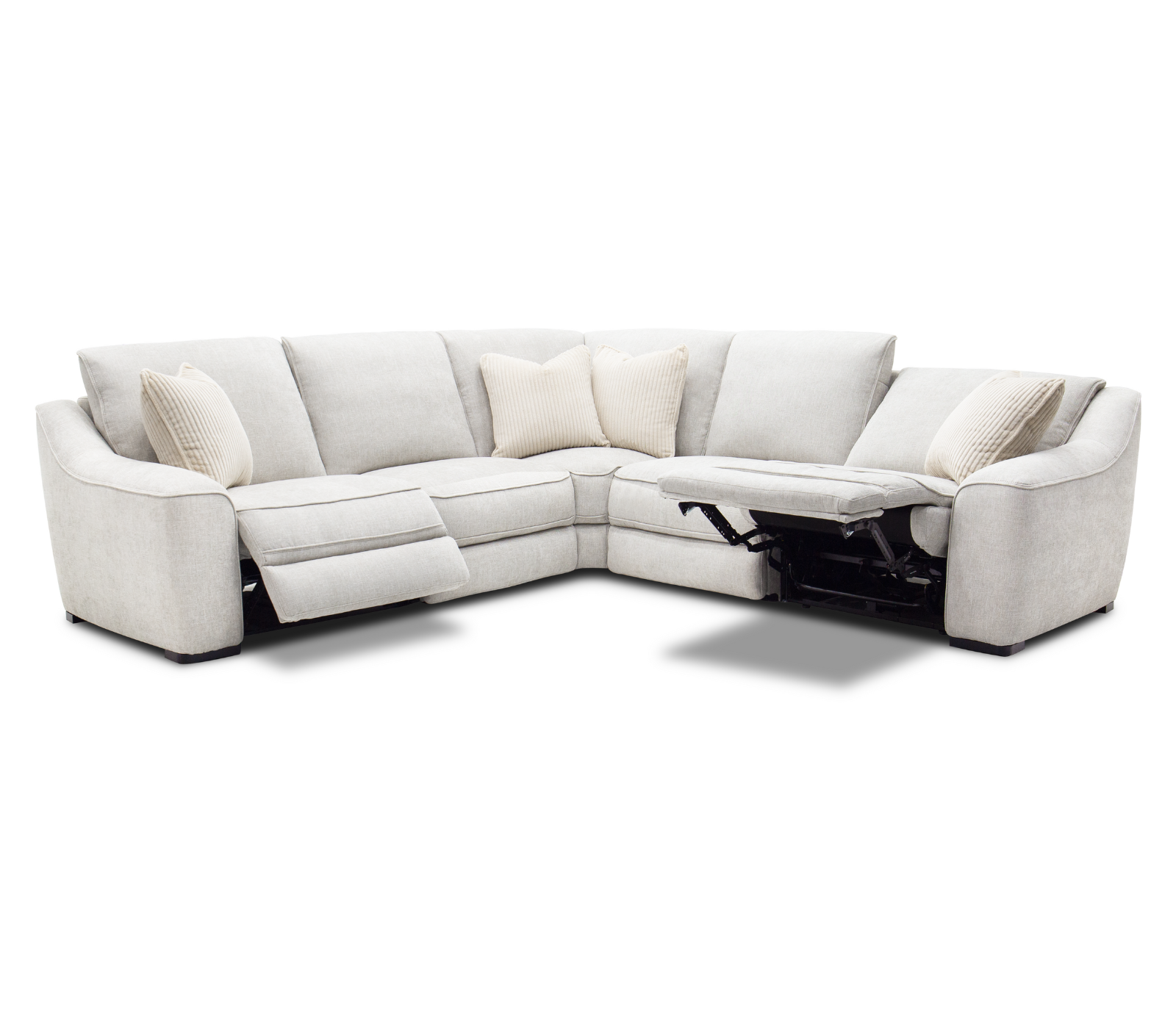 Glove 5 Piece Sectional - Power Reclining w/ Power Headrests - Stone Fabric