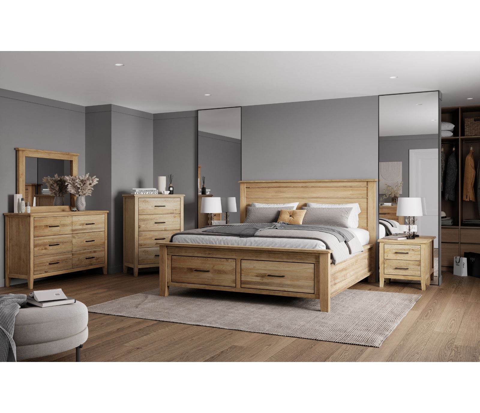 Harlow Storage Bed - Natural - Custom