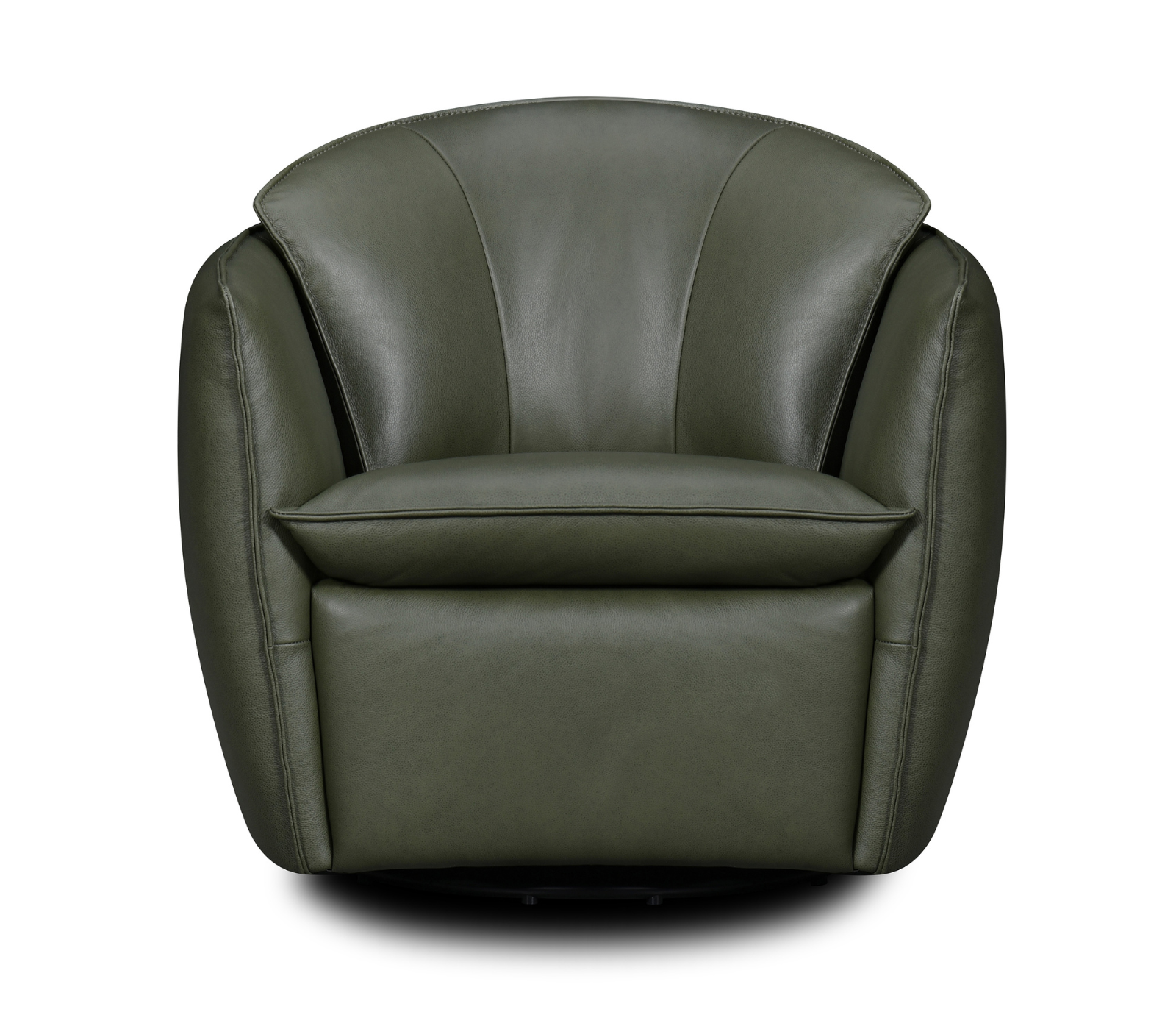 Hermes Swivel Chair - Moss Green Leather