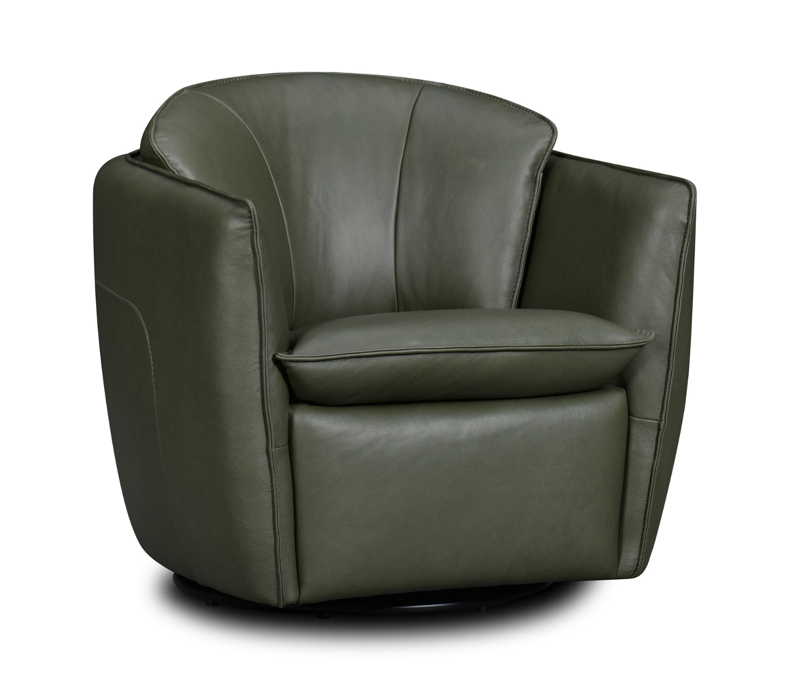 Hermes Swivel Chair - Moss Green Leather
