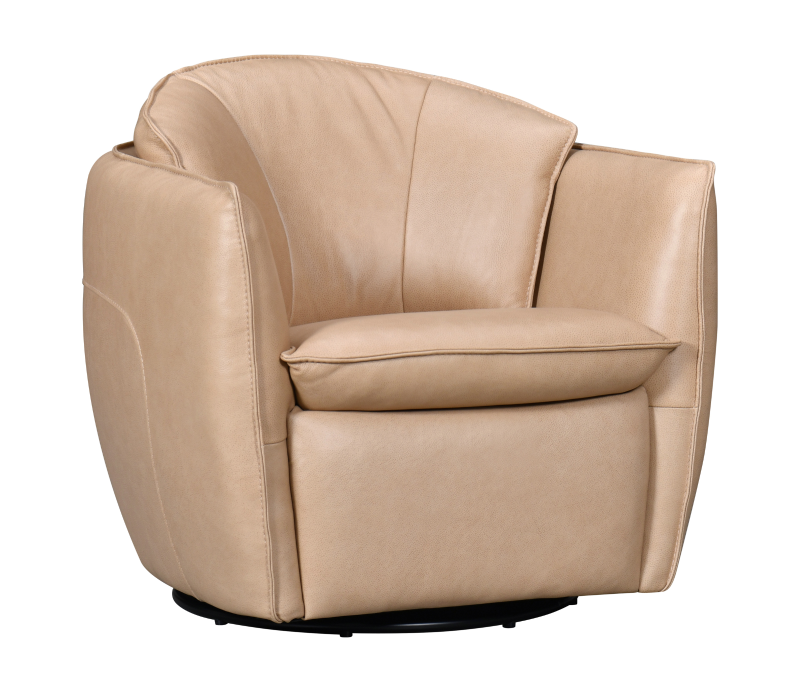 Hermes Swivel Chair - Stone Leather
