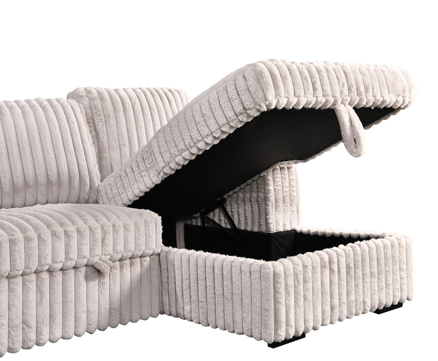 Hush 4 Piece Sectional w/ Pull-Out Sleeper - Greige Fabric