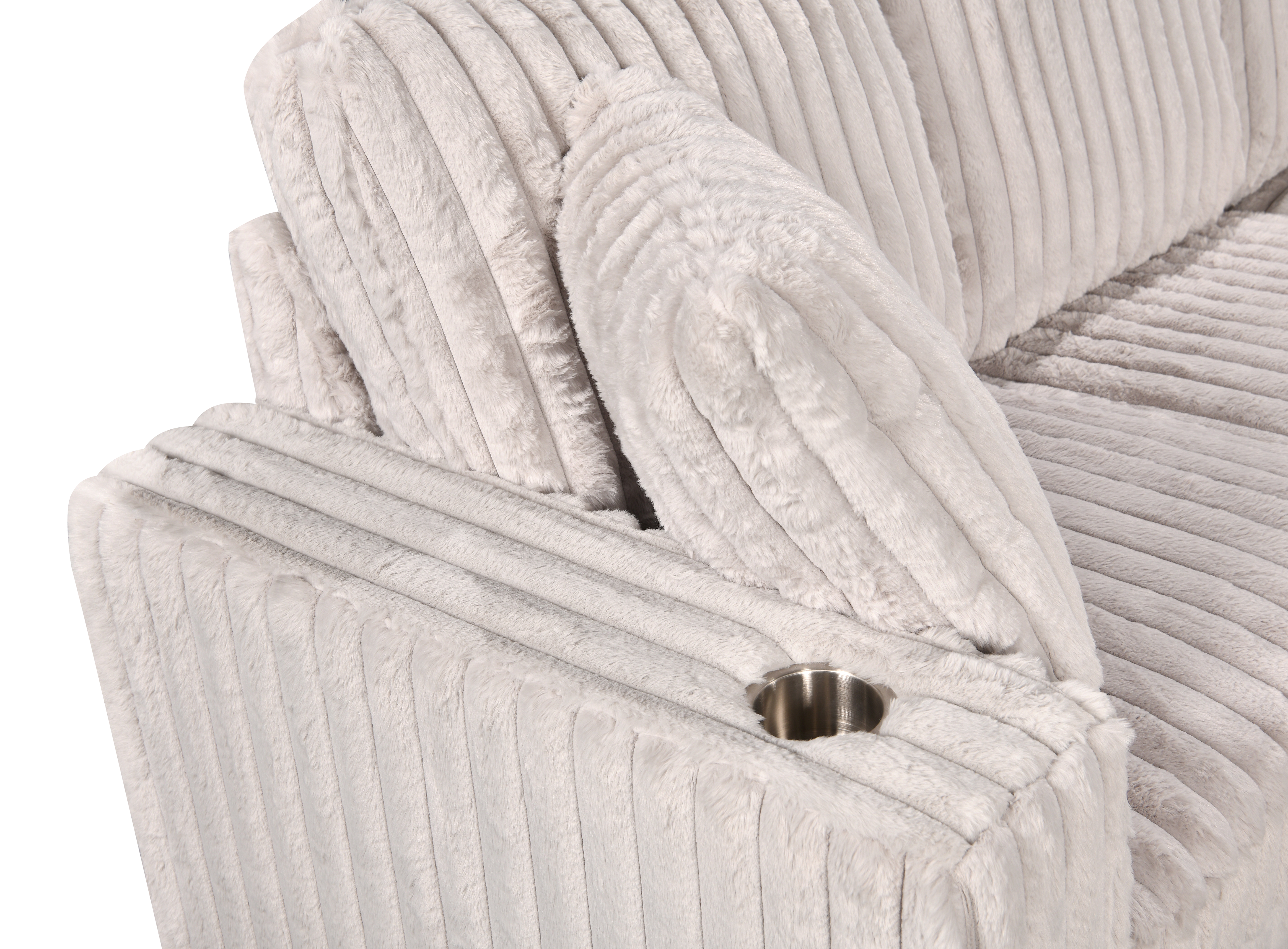 Hush 4 Piece Sectional w/ Pull-Sleeper - Greige Fabric