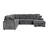 Hush 4 Piece Sectional w/ Pull-Out Sleeper - Shadow Grey Fabric