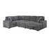 Hush 4 Piece Sectional w/ Pull-Out Sleeper - Shadow Grey Fabric