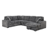Hush 4 Piece Sectional w/ Pull-Out Sleeper - Shadow Grey Fabric