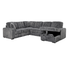 Hush 4 Piece Sectional w/ Pull-Out Sleeper - Shadow Grey Fabric