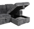 Hush 4 Piece Sectional w/ Pull-Out Sleeper - Shadow Grey Fabric