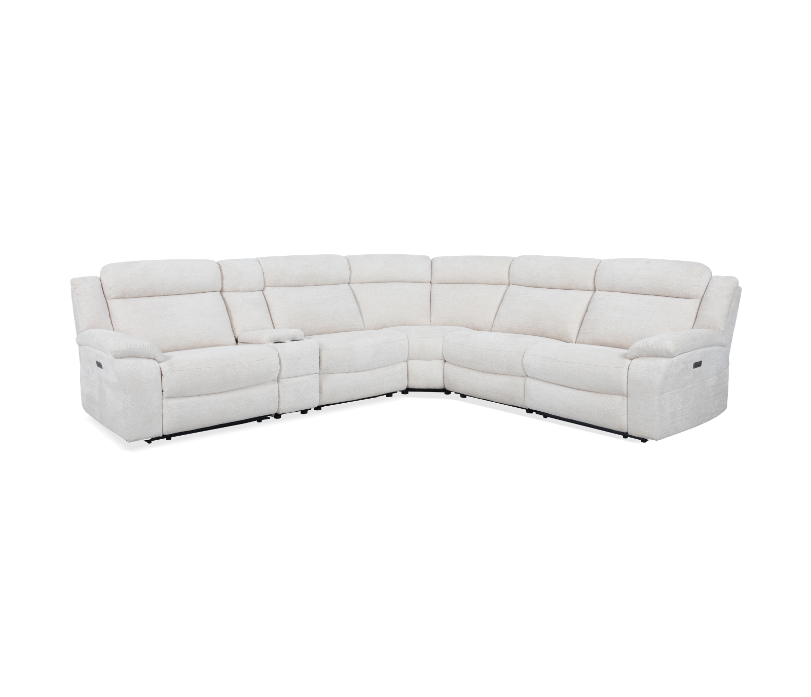 Julian 6 Piece Sectional - Power Reclining - Ivory Fabric