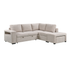 Kayden 3 Piece Sectional w/ Pull-Out Sleeper - Beige Fabric