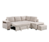 Kayden 3 Piece Sectional w/ Pull-Out Sleeper - Beige Fabric