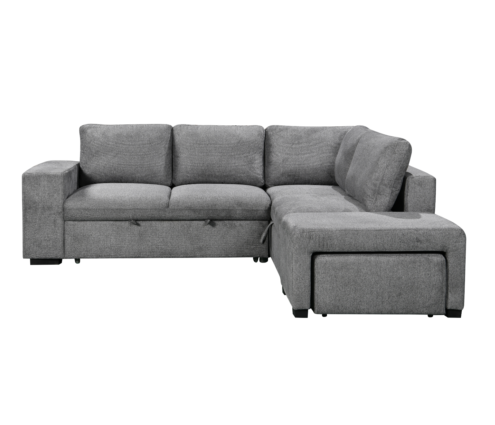Kayden 3 Piece Sectional w/Pull-Out Sleeper - Dark Grey Fabric
