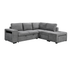 Kayden 3 Piece Sectional w/Pull-Out Sleeper - Dark Grey Fabric