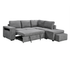 Kayden 3 Piece Sectional w/Pull-Out Sleeper - Dark Grey Fabric