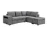 Kayden 3 Piece Sectional w/ Pull-Out Sleeper - Dark Grey Fabric
