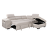 Kenna 3 Piece Sectional w/ Pull-Out Sleeper - Beige Fabric