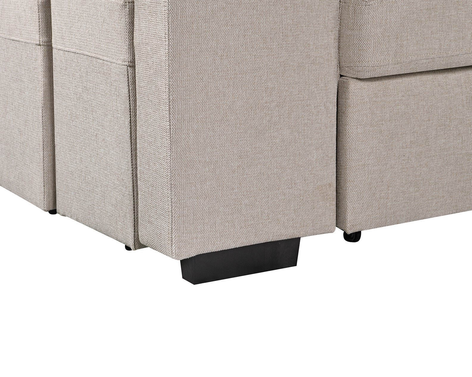 Kenna 3 Piece Sectional w/ Pull-Out Sleeper - Beige Fabric
