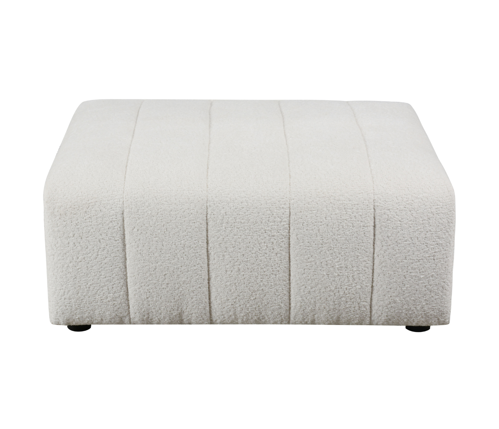 Lauren Ottoman - Ivory Boucle Fabric