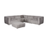 Lauren 5 Piece Sectional - Pewter Boucle Fabric