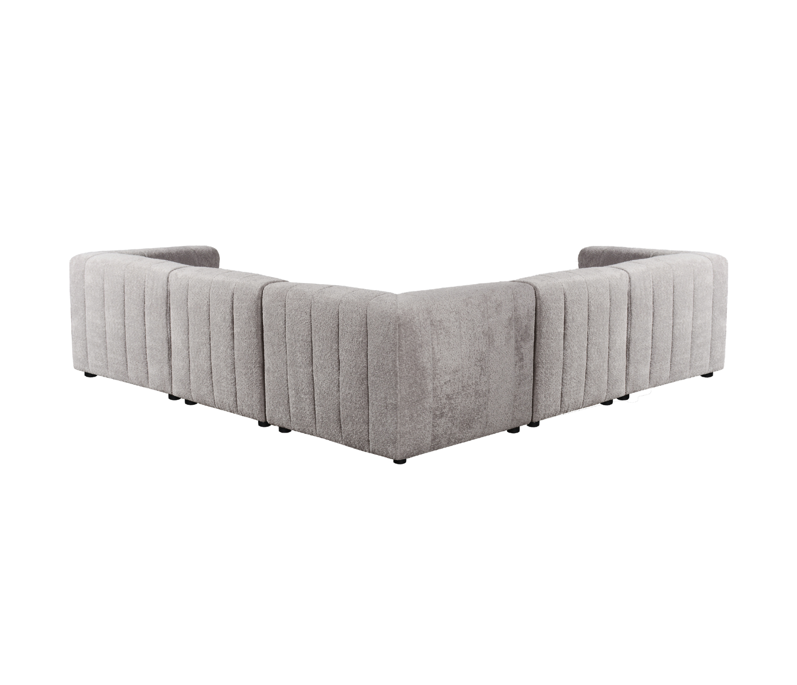 Lauren 5 Piece Sectional - Pewter Boucle Fabric