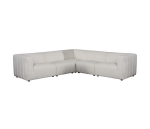 Lauren 5 Piece Sectional - Ivory Boucle