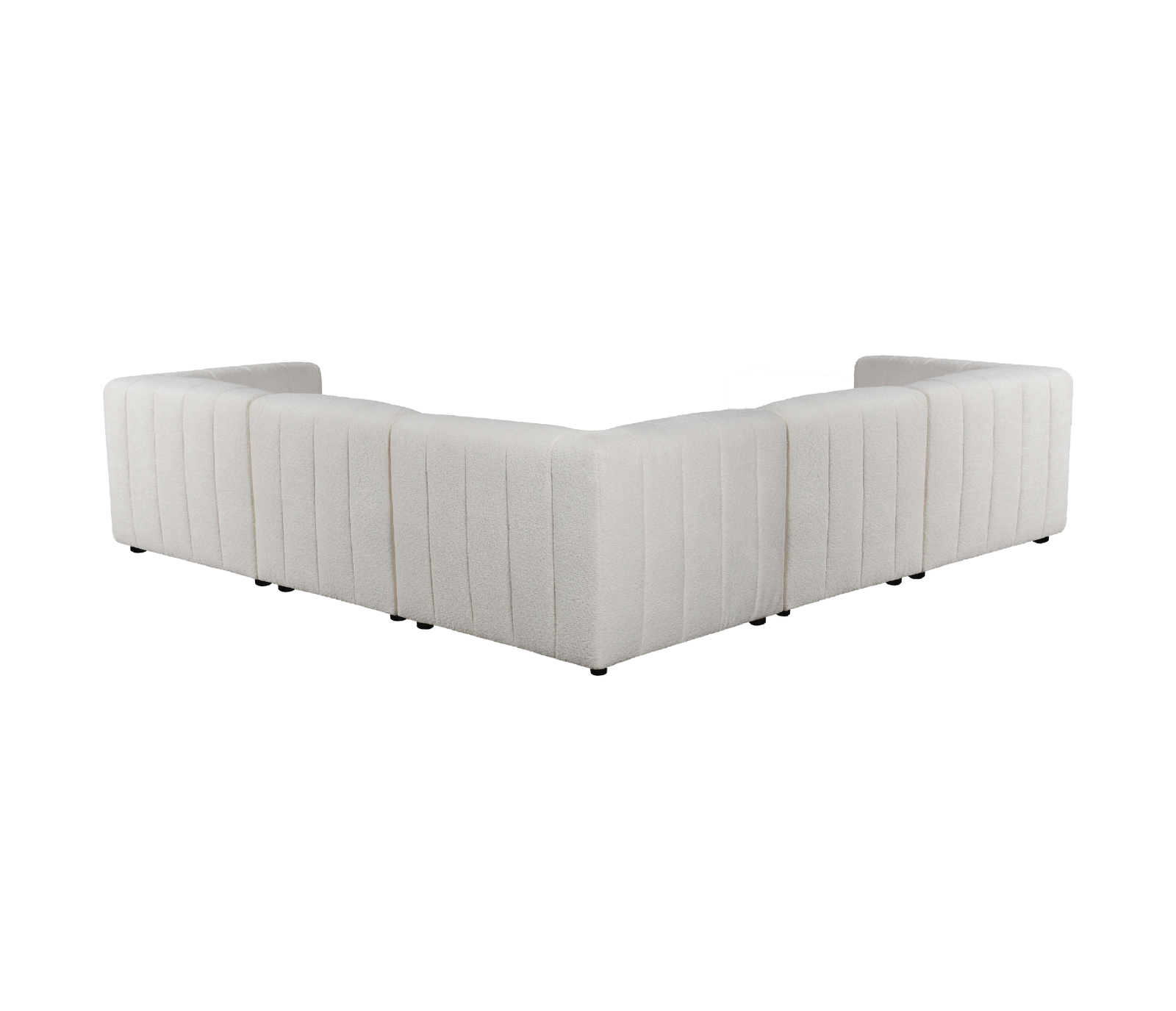 Lauren 5 Piece Sectional - Ivory Boucle Fabric