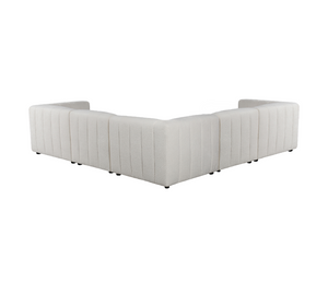 Lauren 5 Piece Sectional - Ivory Boucle