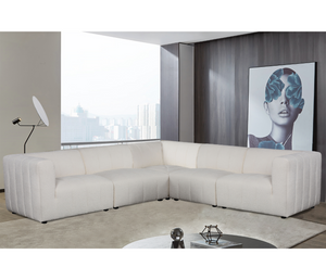 Lauren 5 Piece Sectional - Ivory Boucle