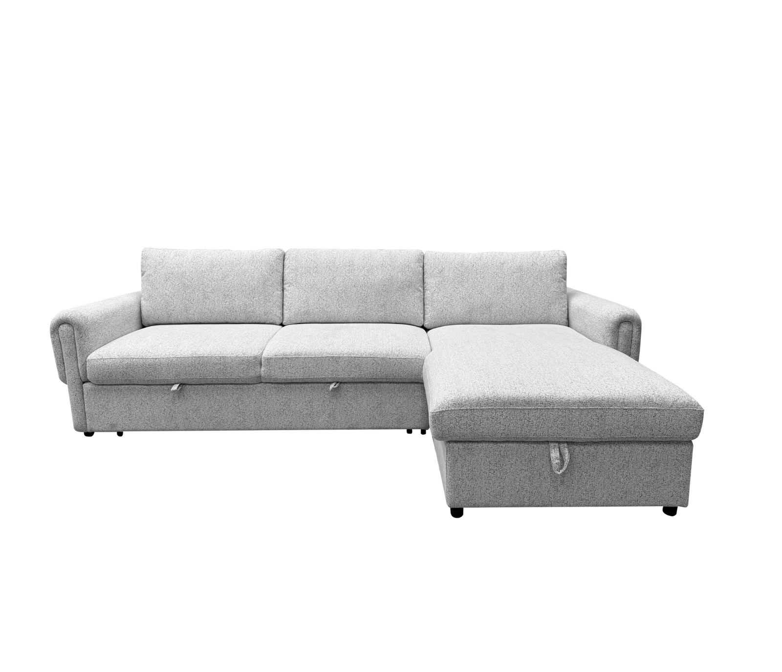Leon 2 Piece Sectional w/ Pull-Out Sleeper - Grey Fog Fabric