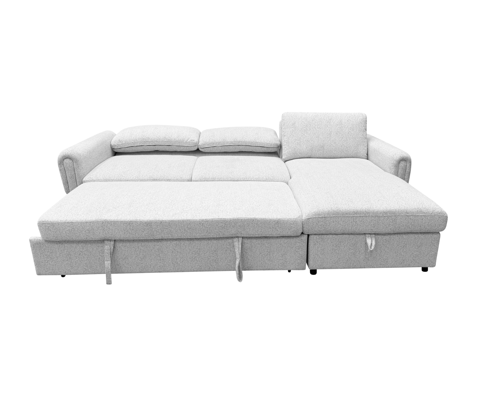 Leon 2 Piece Sectional w/ Pull-Out Sleeper - Grey Fog Fabric