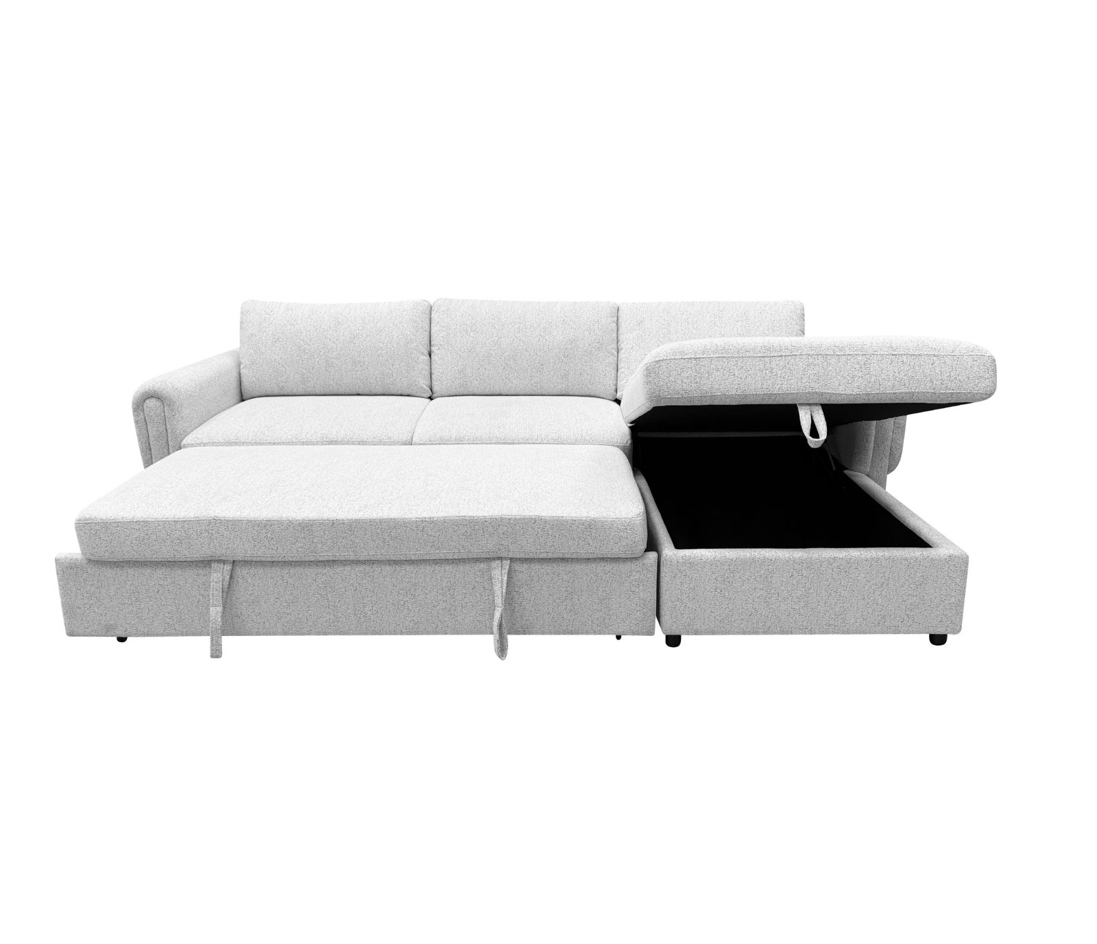 Leon 2 Piece Sectional w/ Pull-Out Sleeper - Grey Fog Fabric