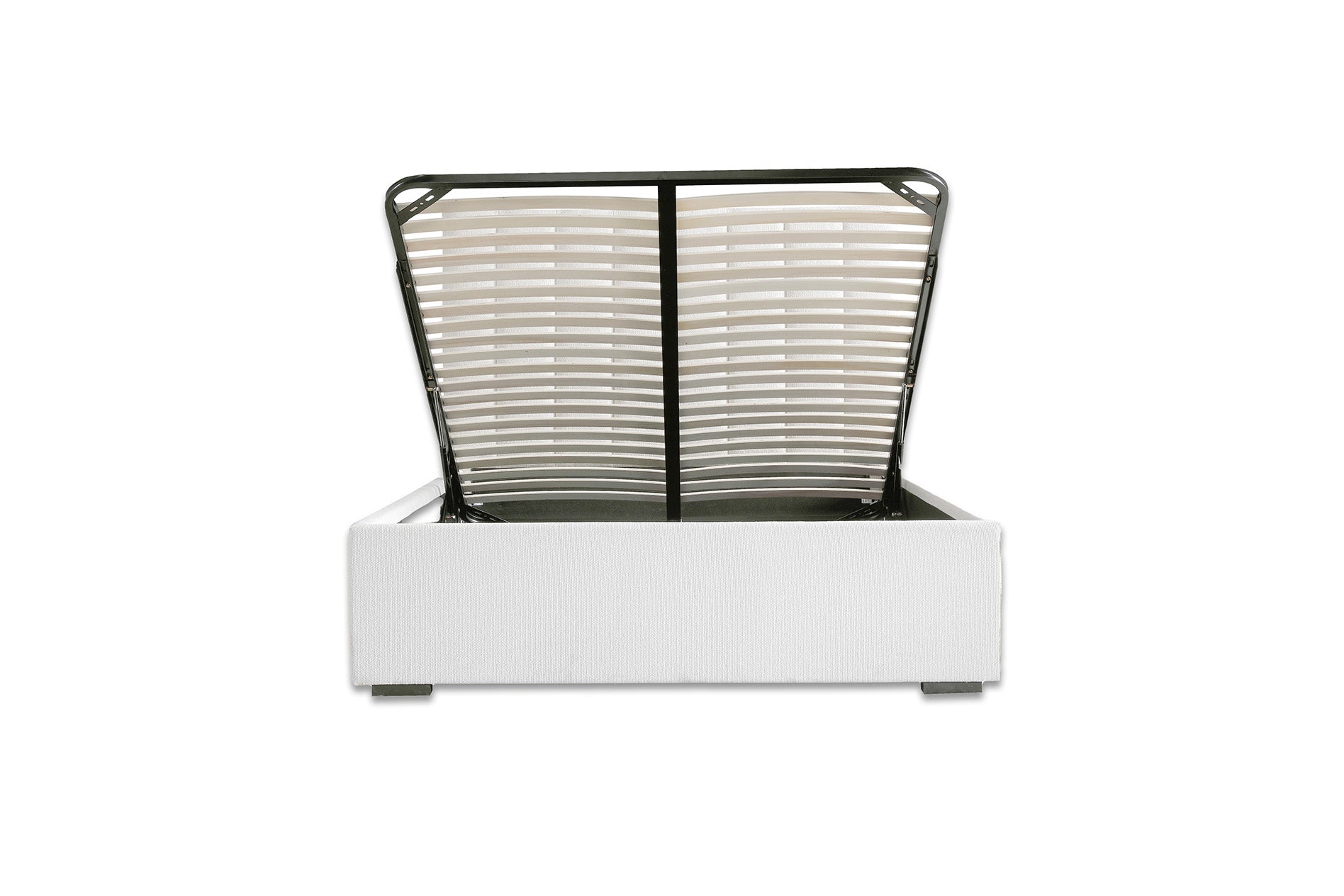 Marcel Upholstered Bed w/ Lift Storage - Blanco White Fabric