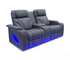 Maverick Loveseat w/ Console - Power Reclining w/ Power Headrests - Steel Blue Fabric