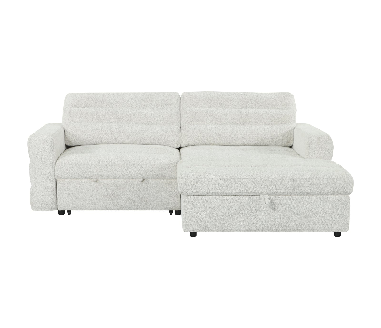 Montclair 2 Piece Sectional w/ Pull-Out Sleeper - Ivory Pebble Fabric