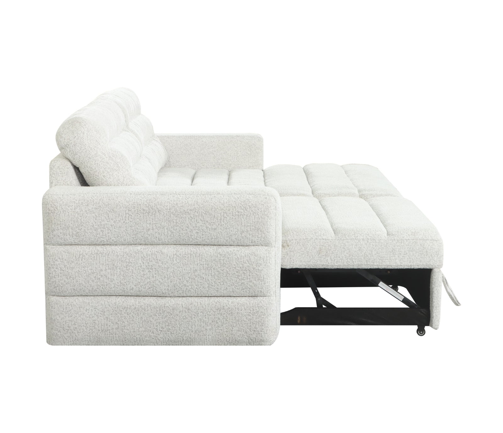 Montclair 2 Piece Sectional w/ Pull-Out Sleeper - Ivory Pebble Fabric