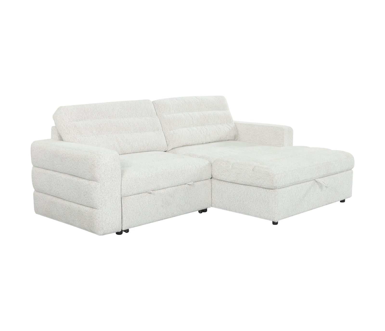 Montclair 2 Piece Sectional w/ Pull-Out Sleeper - Ivory Pebble Fabric