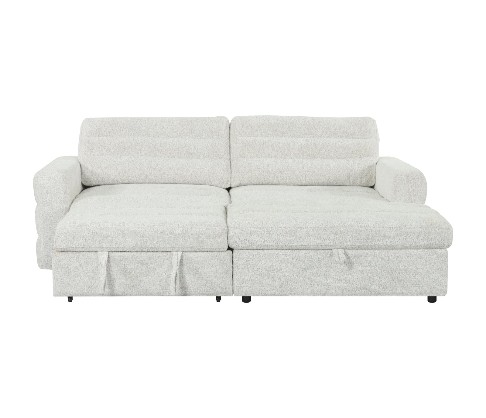 Montclair 2 Piece Sectional w/ Pull-Out Sleeper - Ivory Pebble Fabric