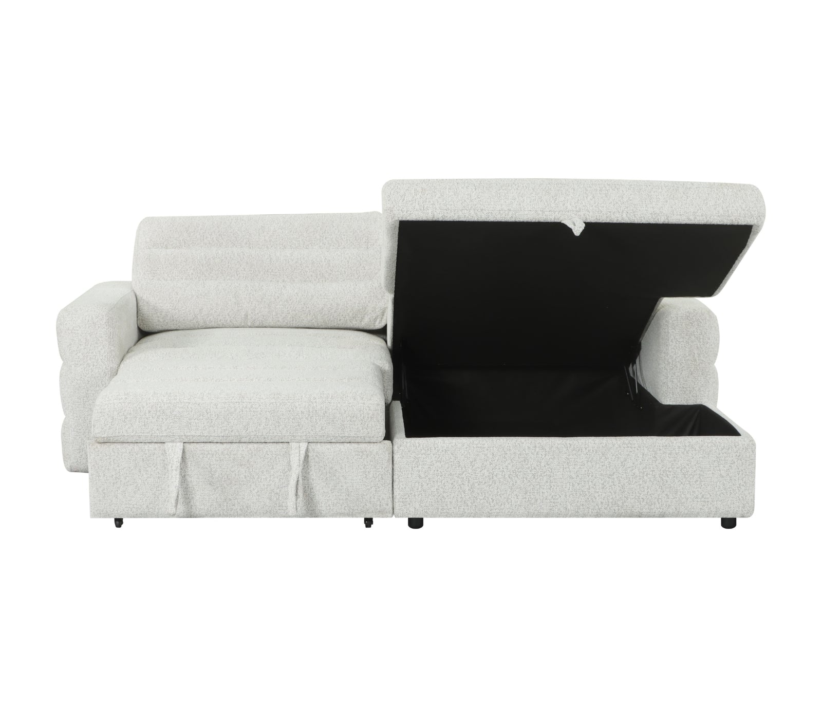 Montclair 2 Piece Sectional w/ Pull-Out Sleeper - Ivory Pebble Fabric