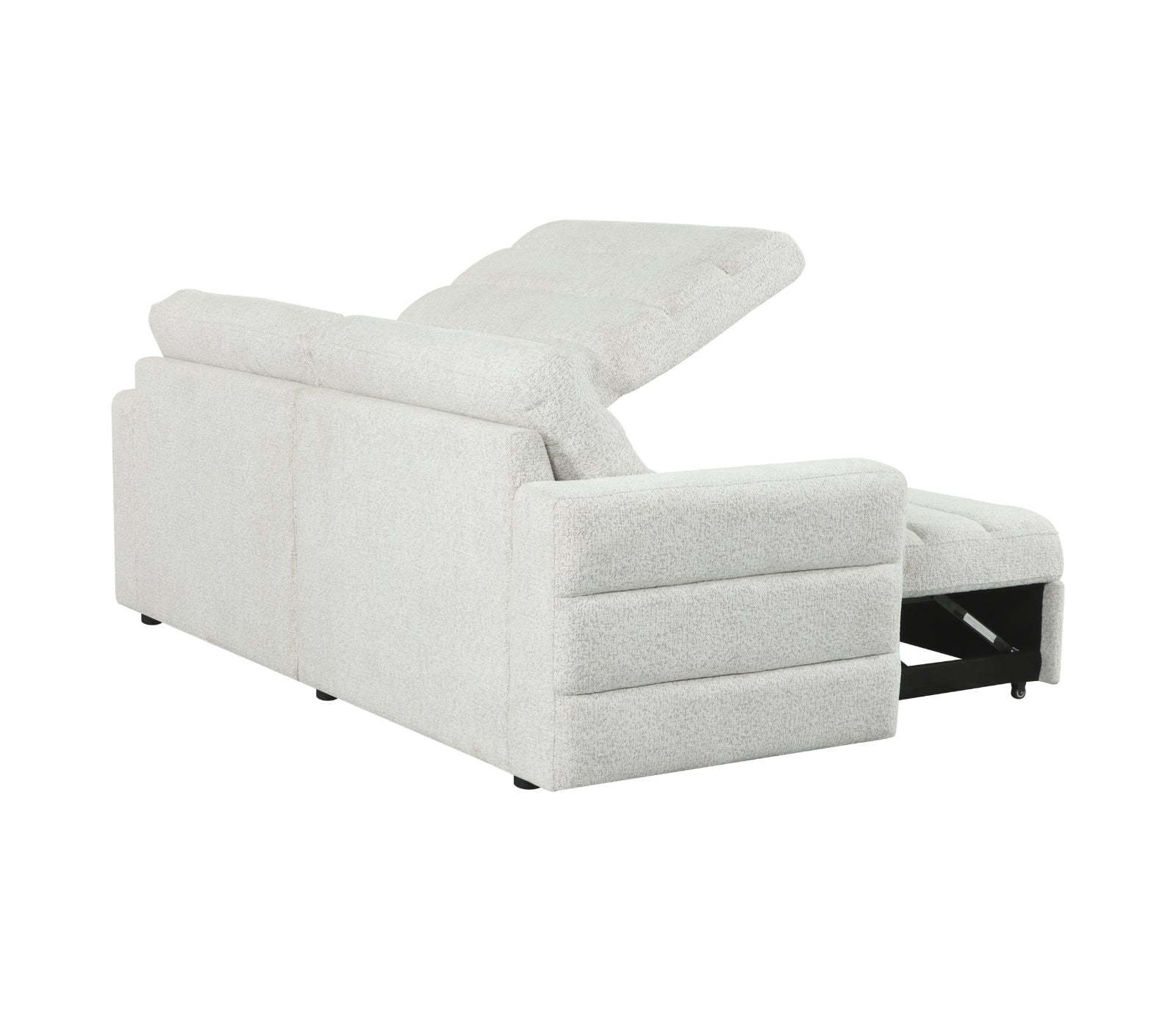 Montclair 2 Piece Sectional w/ Pull-Out Sleeper - Ivory Pebble Fabric