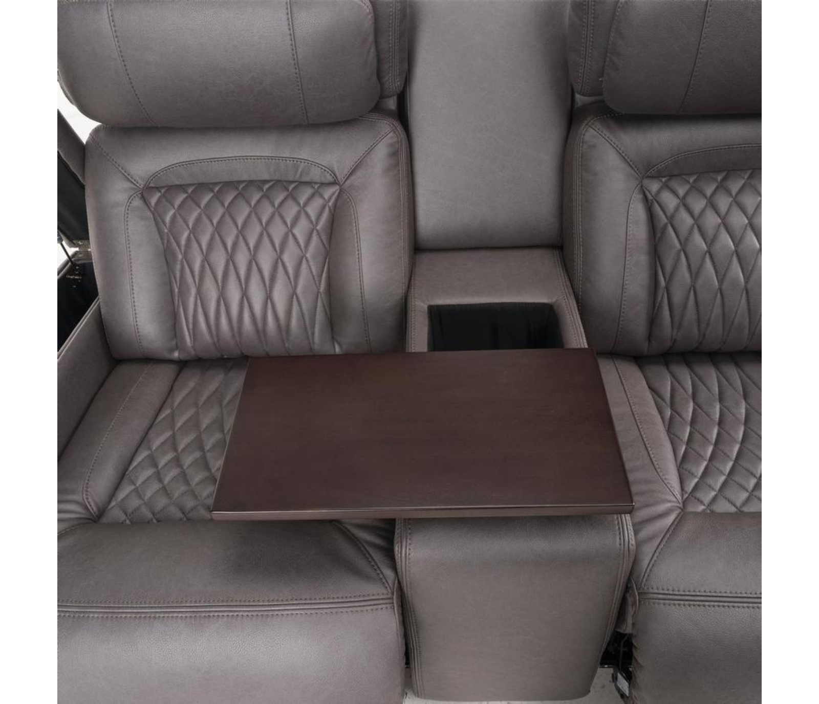 Monza Loveseat w/ Console - Triple Power & Massage - Grey Fabric