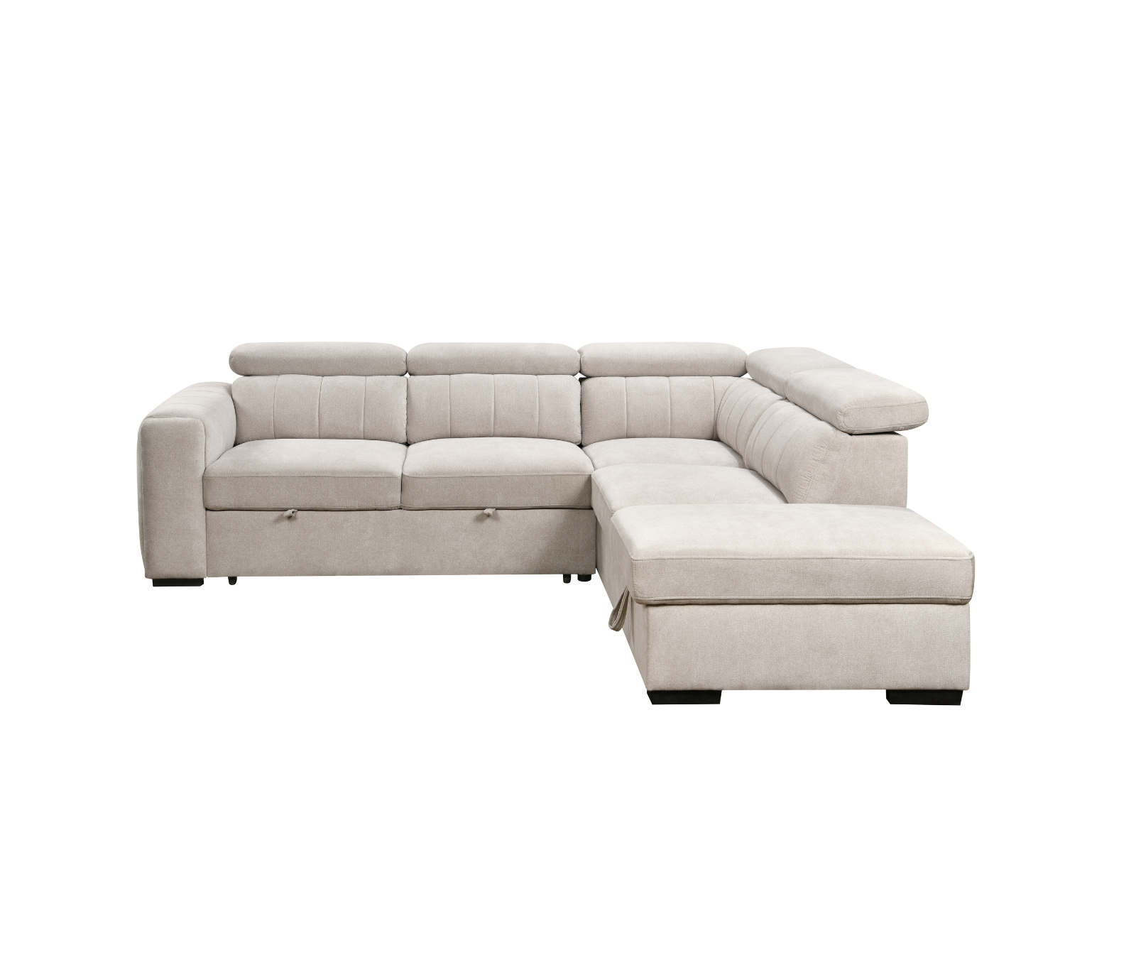 Nelly 2 Piece Sectional w/ Pull-Out Sleeper - Taupe Fabric