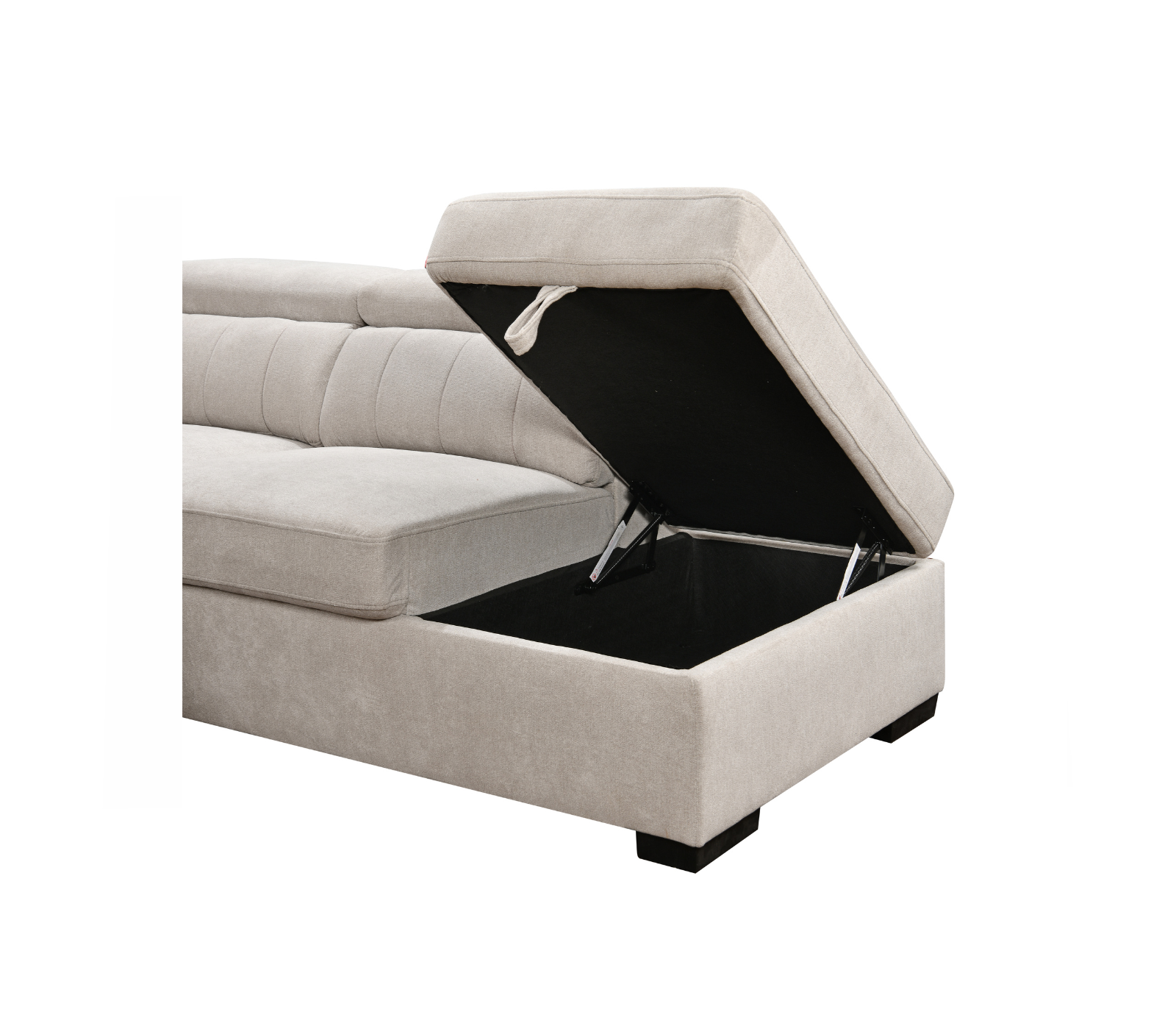 Nelly 2 Piece Sectional w/ Pull-Out Sleeper - Taupe Fabric