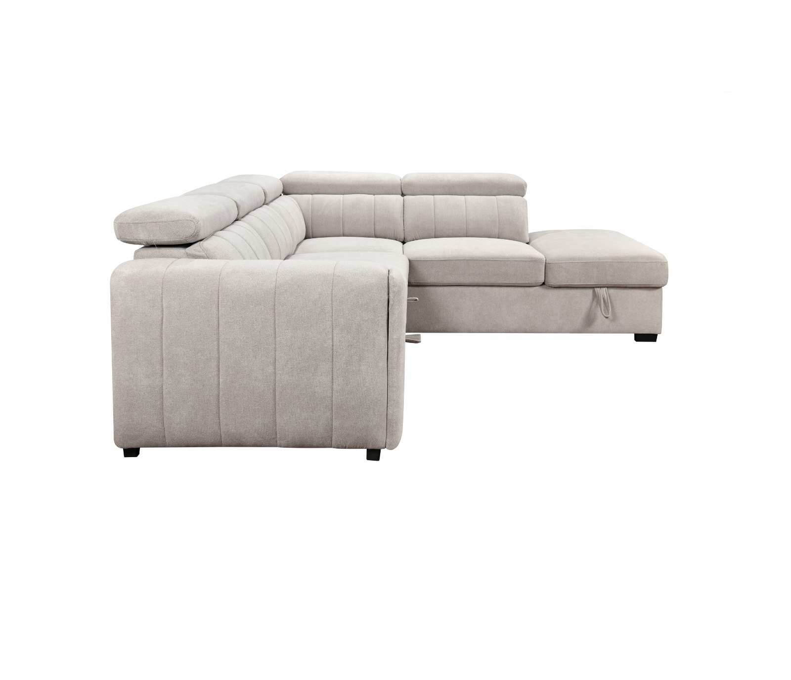 Nelly 2 Piece Sectional w/ Pull-Out Sleeper - Taupe Fabric