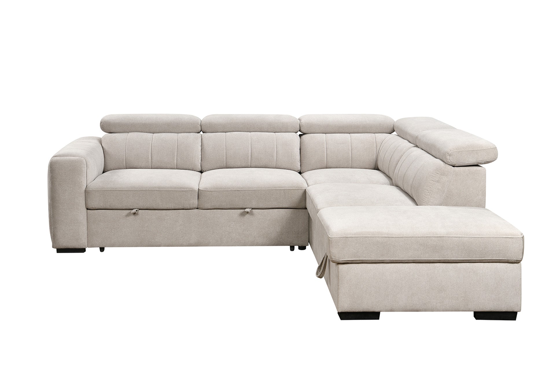 Nelly 2 Piece Sectional w/ Pull-Out Sleeper - Taupe Fabric