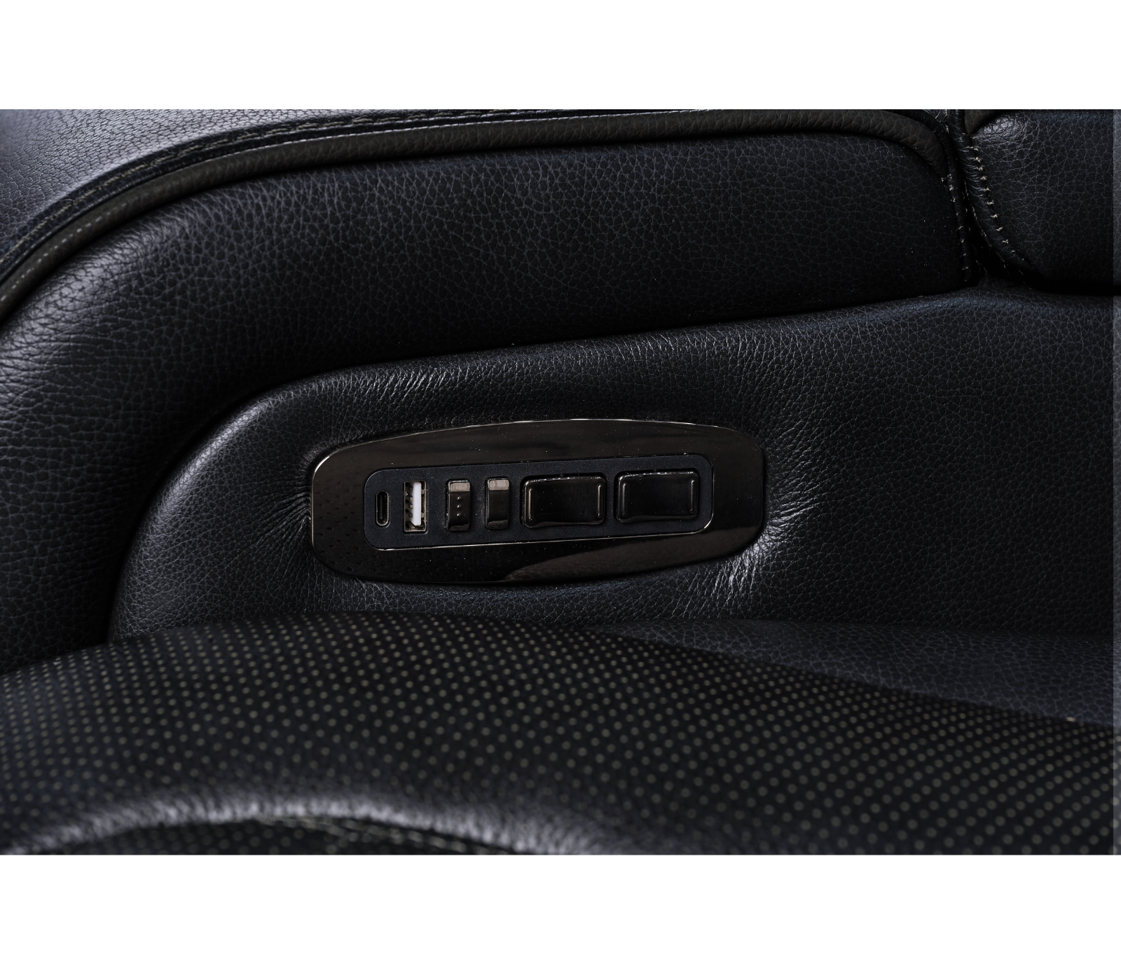 Nexus Sofa - Power Reclining w/ Power Headrests - Black Leather