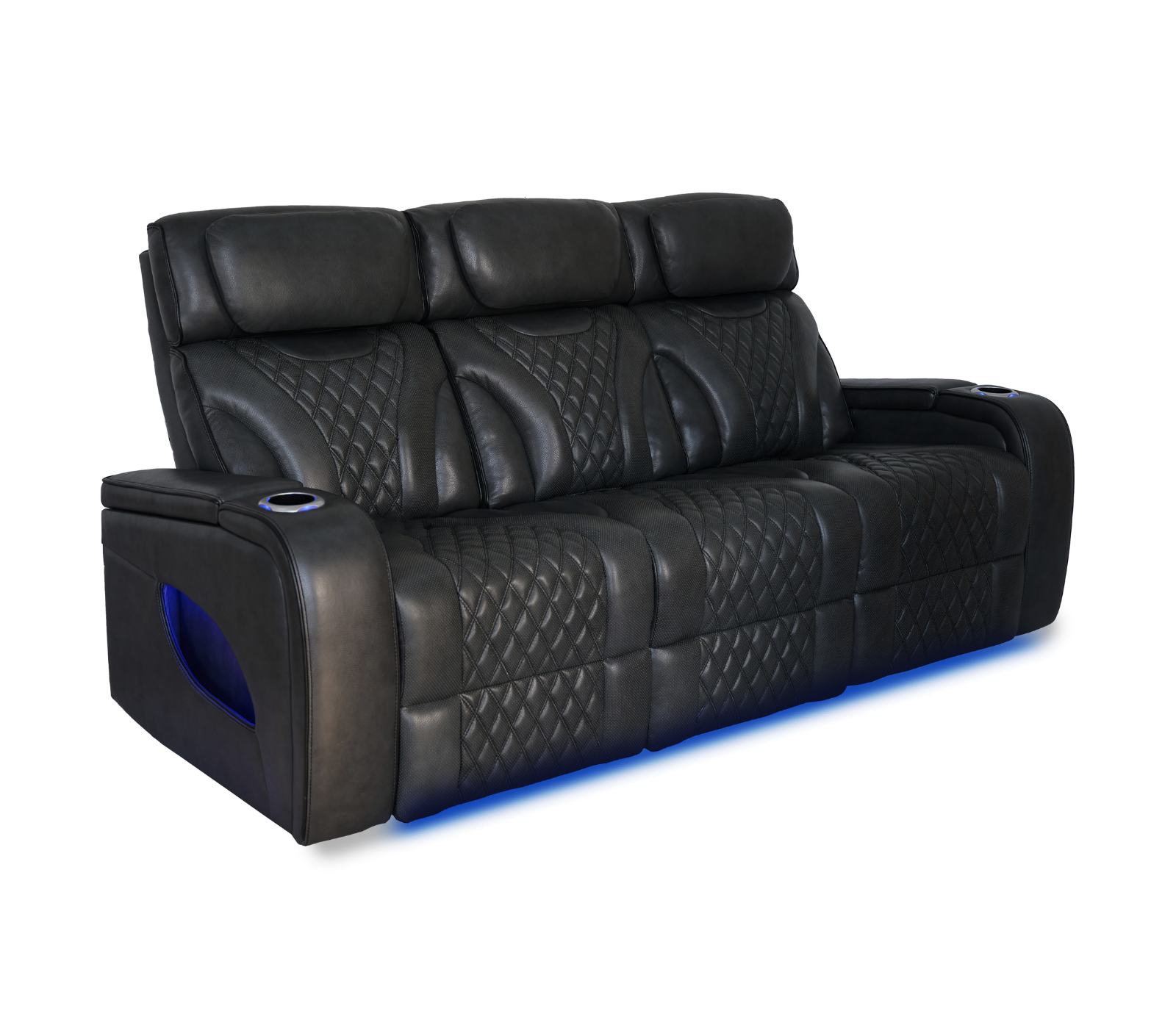 Nexus Sofa - Power Reclining w/ Power Headrests - Black Leather