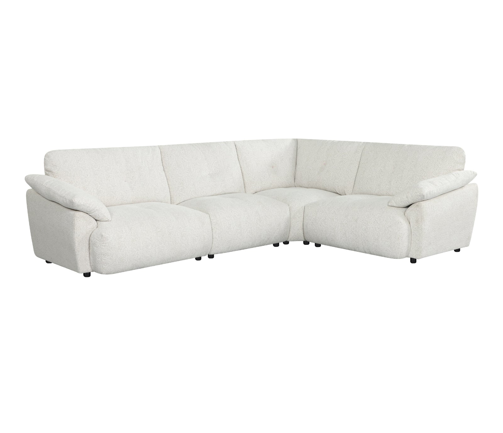 Nimbus 4 Piece Sectional - Cream Tweed Fabric