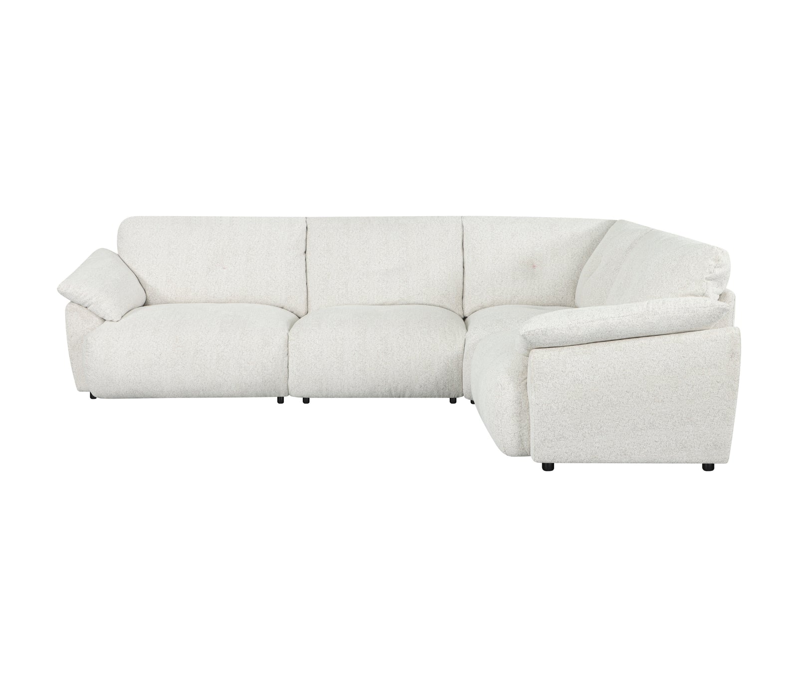 Nimbus 4 Piece Sectional - Cream Tweed Fabric